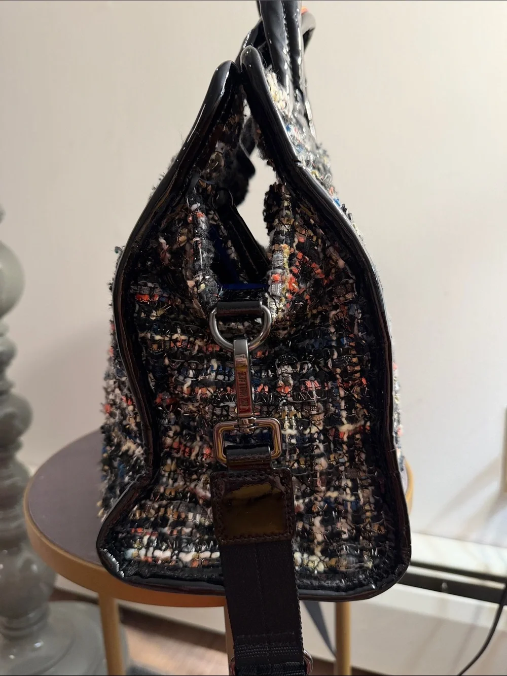MZ Wallace Medium Box Tote in a multicolored tweed fabric also a crossbody - Picture 6 of 9